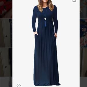 Long sleeve navy dress